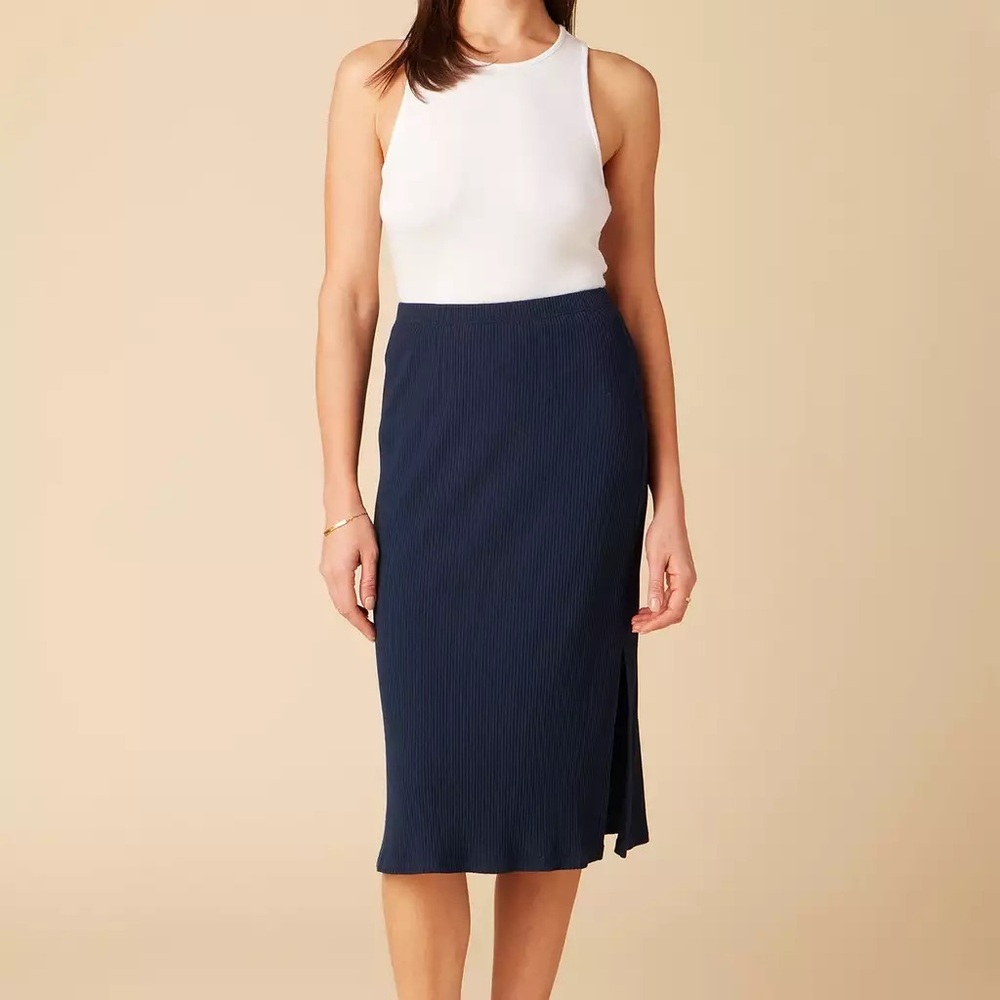 NWT Amour Vert Vindy Paris Rib Skirt - Ocean size large